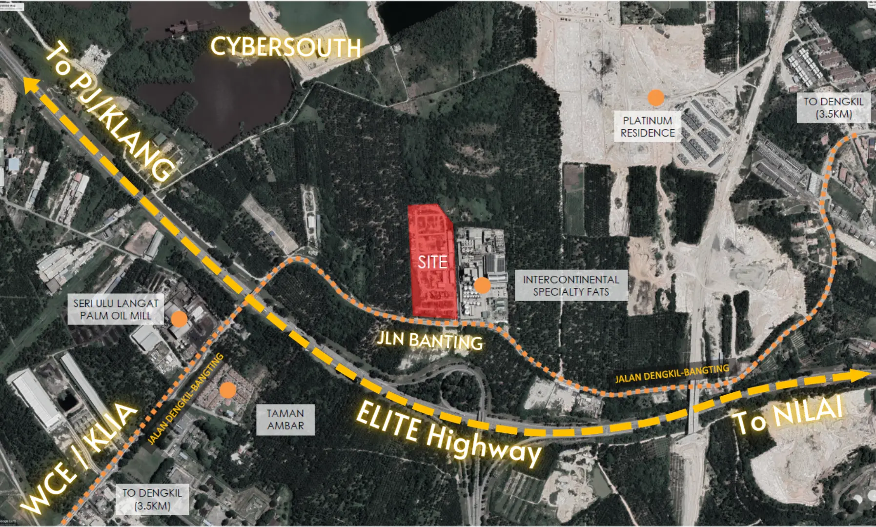 Location map of tiara industrial park 3, sepang